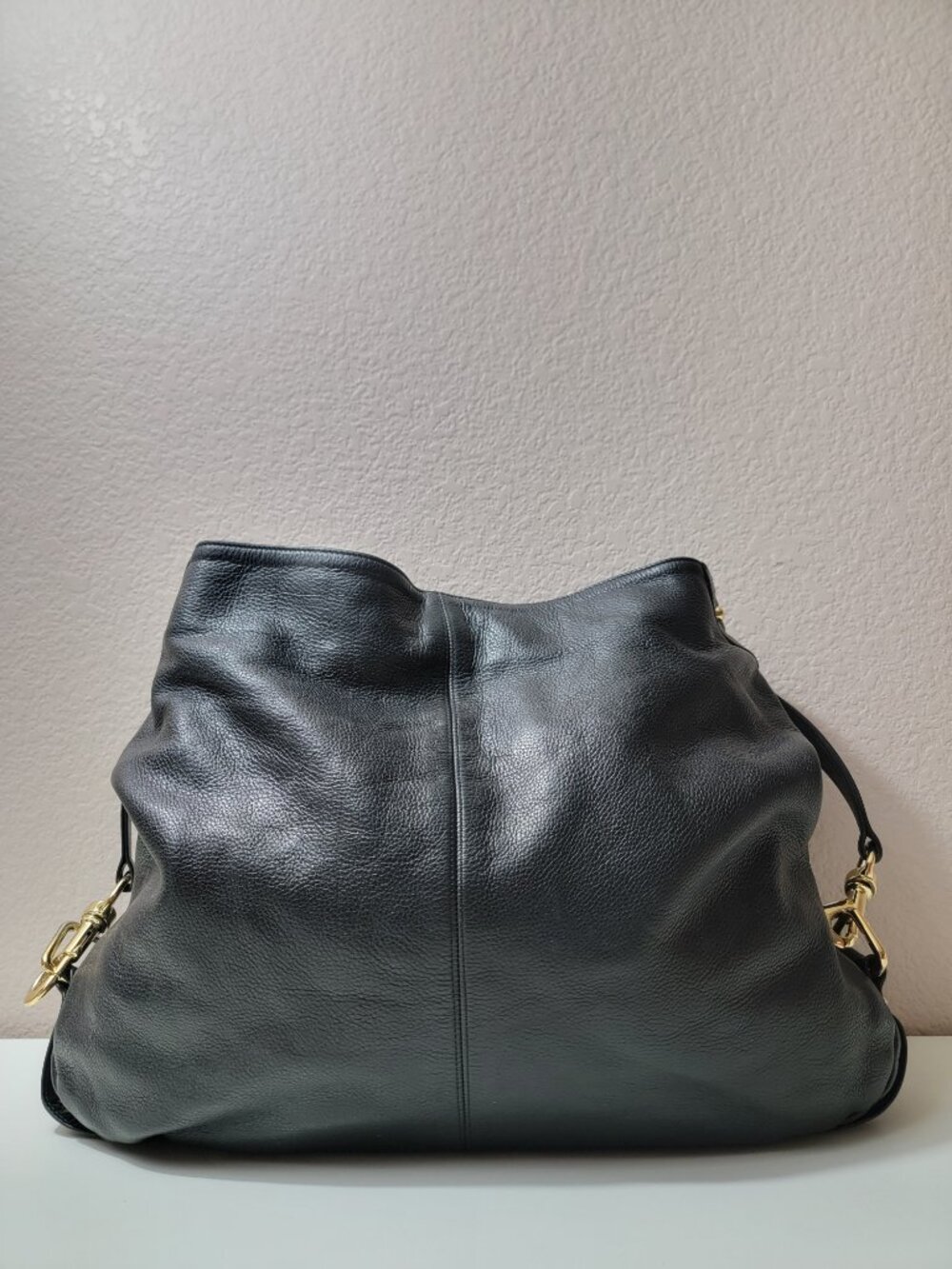Rebecca Minkoff Nikki Hobo Black Pebbled Leather Gold Hardware Shoulder Bag Soft - Picture 4 of 12